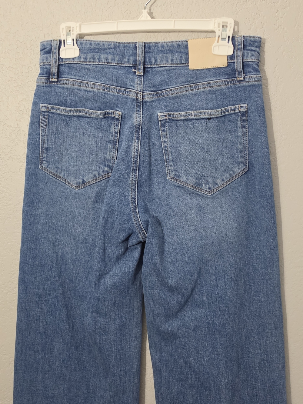 Paige Anessa Wide Leg Crop Jeans Front Patch Pockets High Rise Womens 28 - Picture 7 of 11